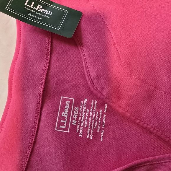 L.L Bean Pima Tops Split-Neck Tunic 3/4 Sleeve - Picture 9 of 10